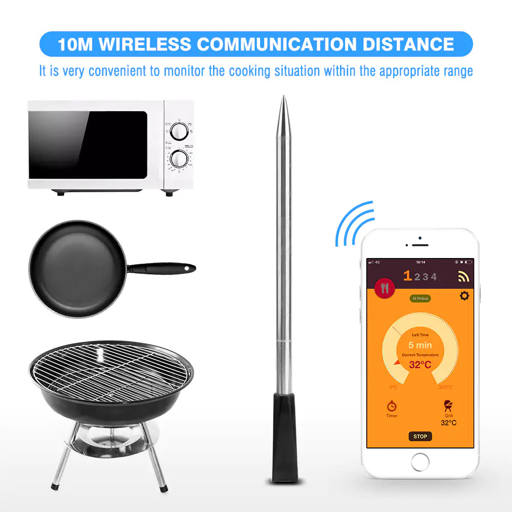 Wireless Waterproof Meat Thermometer with App